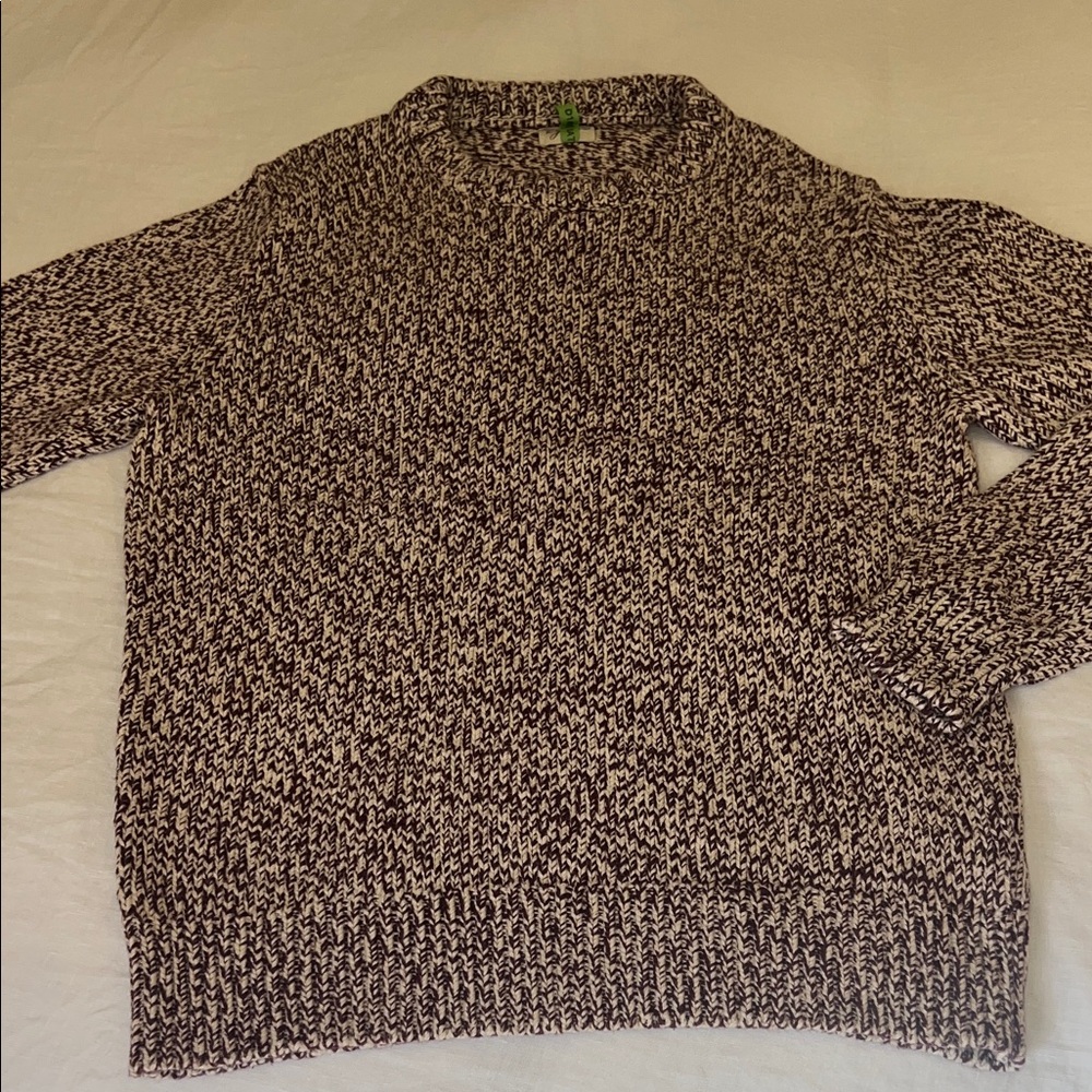 🟣 BOGO! J. Crew Men’s Marled Merlot and White Crewneck Sweater